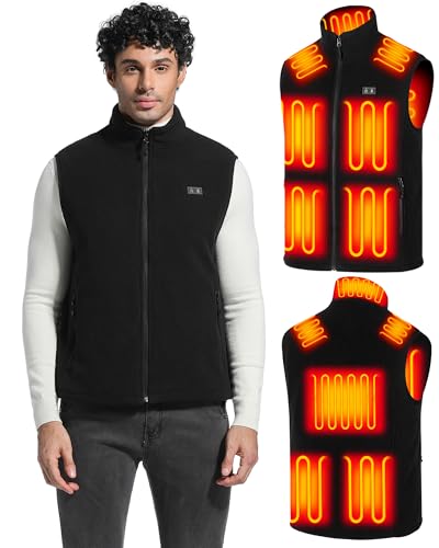 NAPALOOK heated vest front view with heating zones for core warmth outdoors.