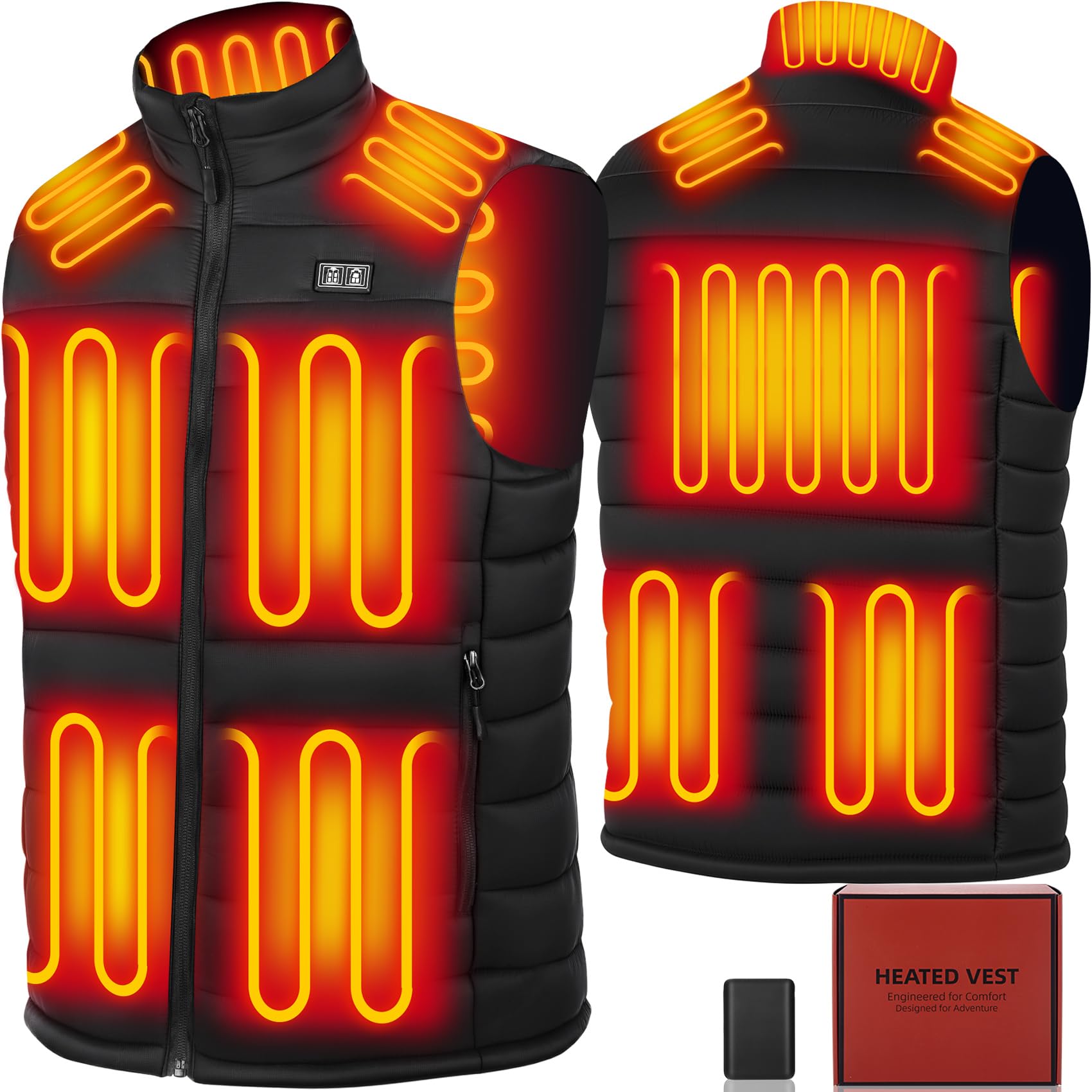 NAPALOOK vest runtime varies by heat level, with USB-C fast charging.