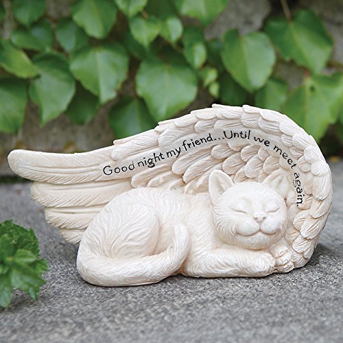 Napco Imports sleeping cat bereavement statue, ideal garden keepsake and remembrance