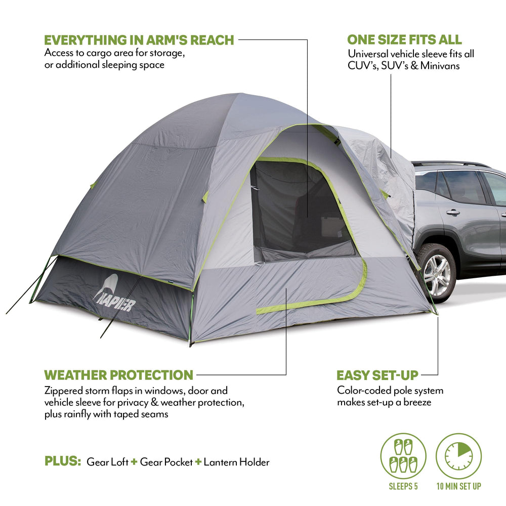 Napier Backroadz interior includes pockets and lantern hook for organization.