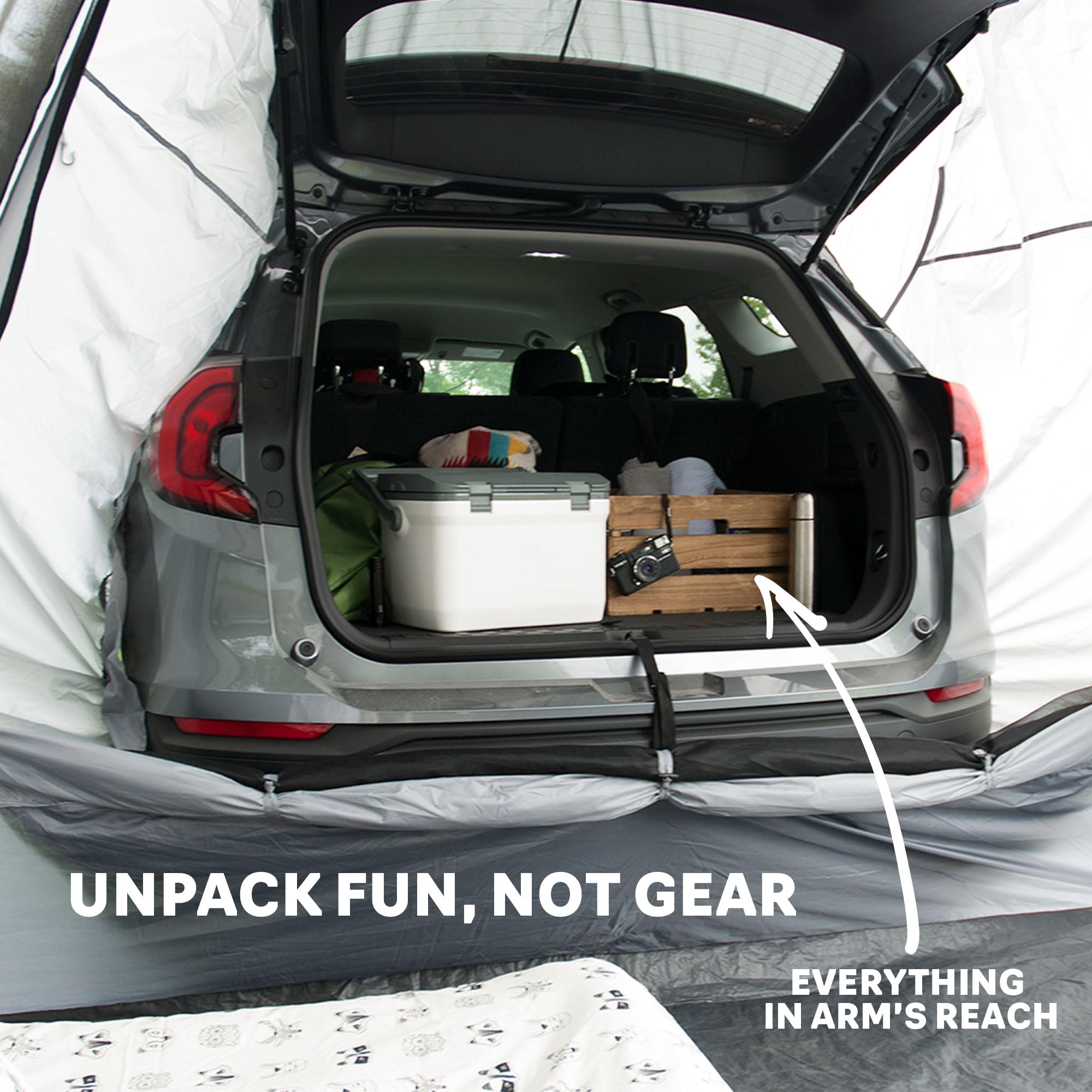 Napier Backroadz interior reveals roomy 10 by 10 feet for five campers.