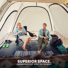Napier Backroadz rainfly provides weather protection with taped seams and durable fabric.