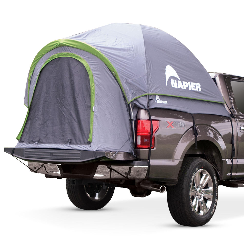 Napier Backroadz truck tent setup demonstrates quick installation for on-the-go camping.