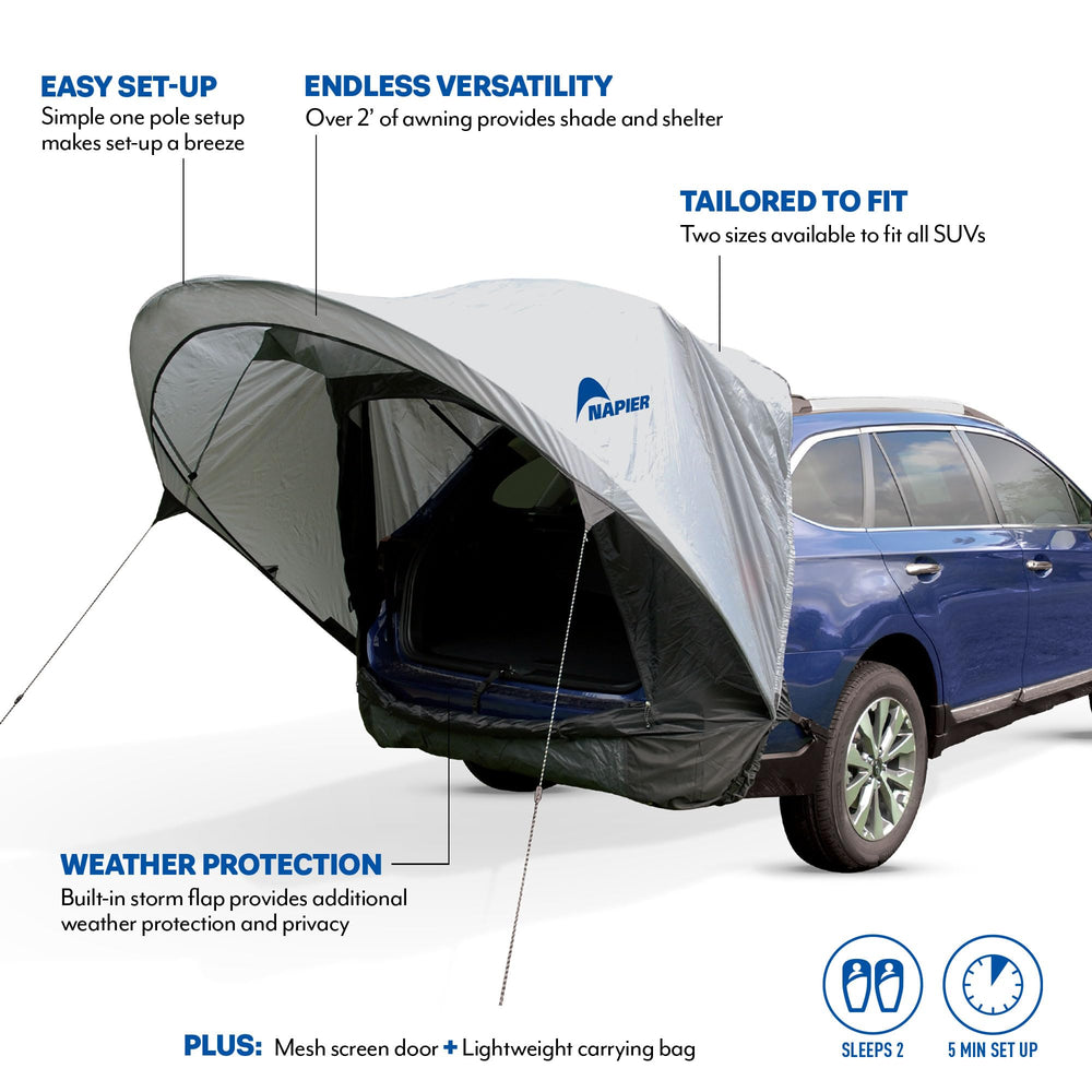Napier Sportz Cove carrying bag included for compact storage and transport.