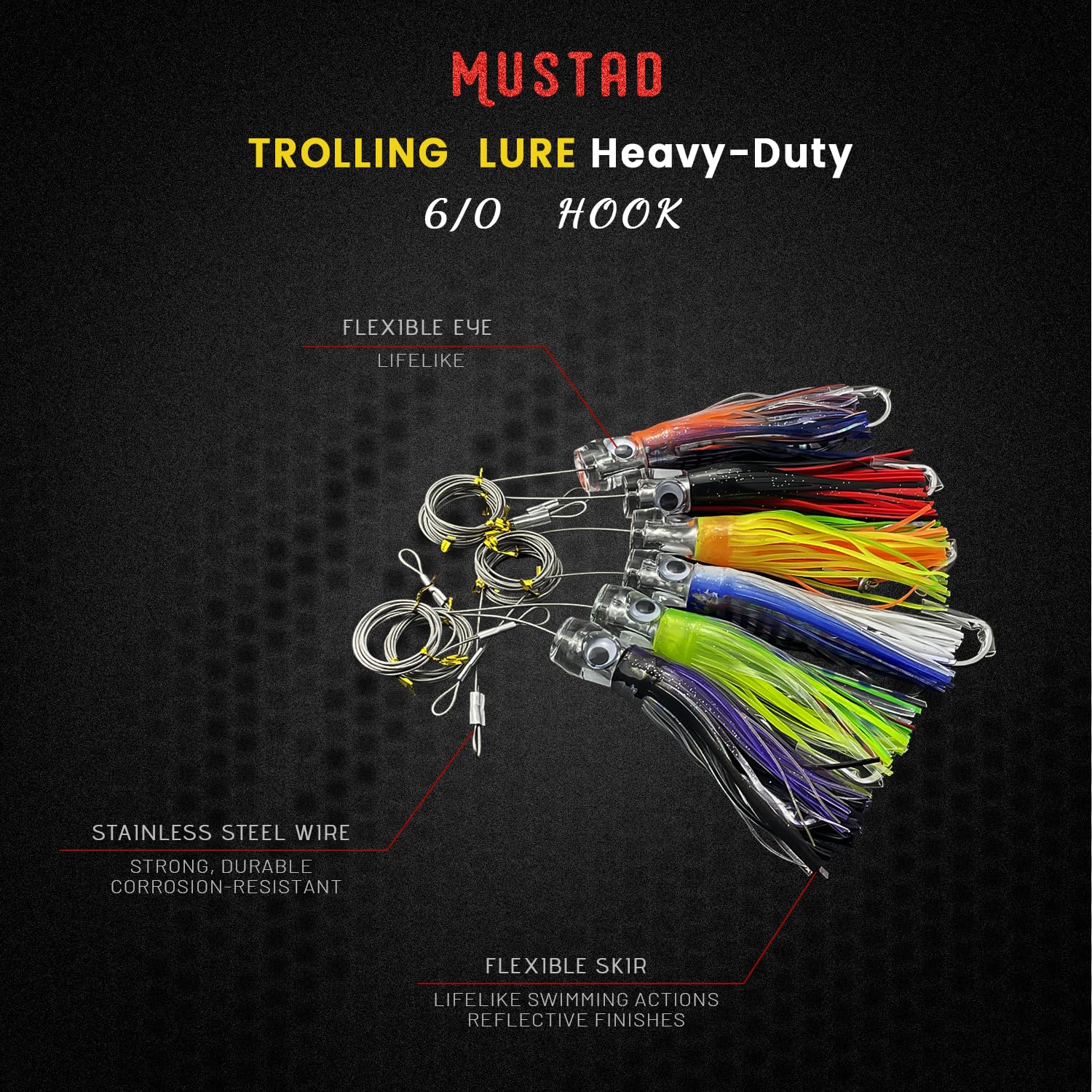 Narcissus 6-5in-trolling-lure-skirted shows lifelike baitfish action