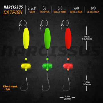 Sinker sliders for adjustable depth on Narcissus catfish rigs