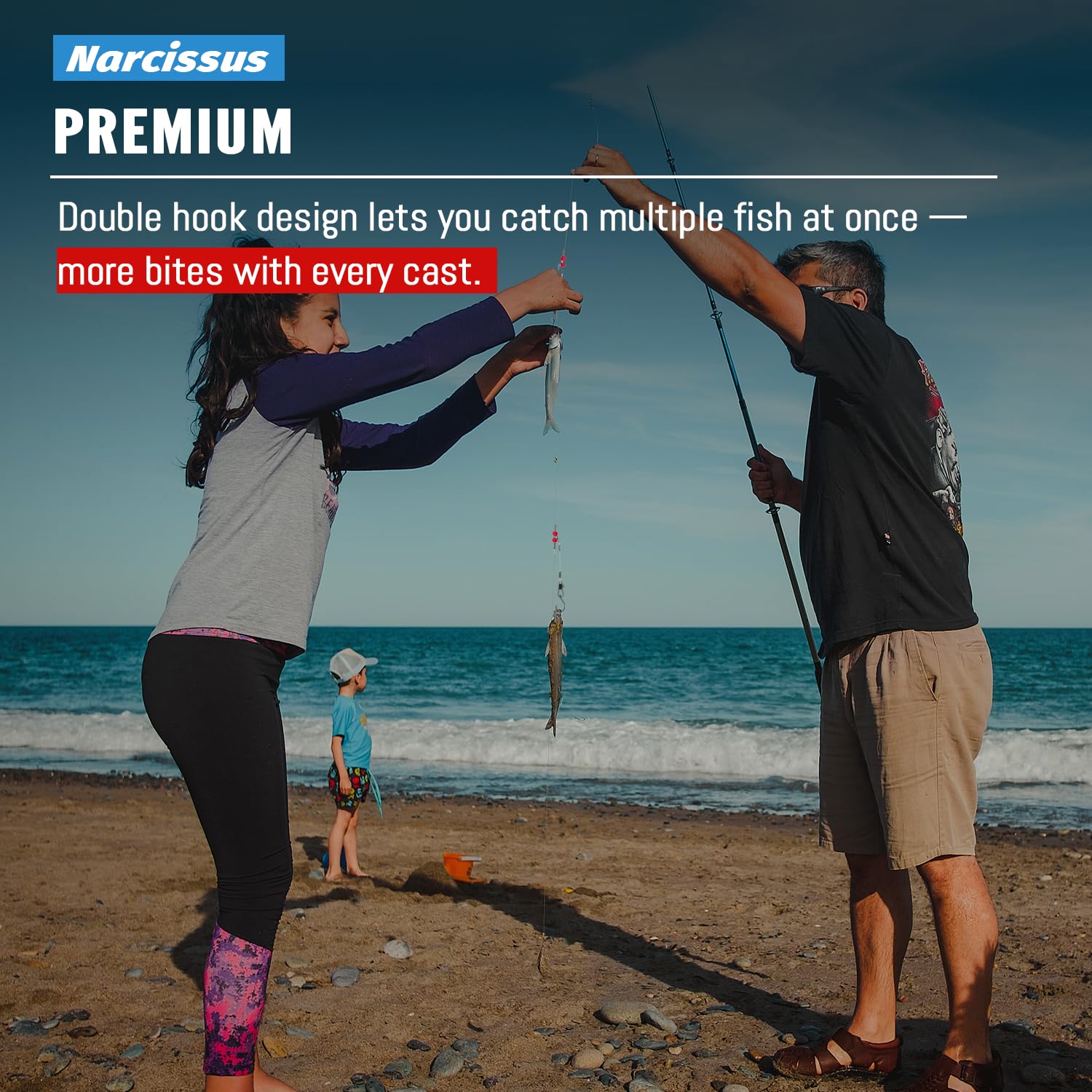 Narcissus double-drop-setup-multi-species enables versatile saltwater fishing options.