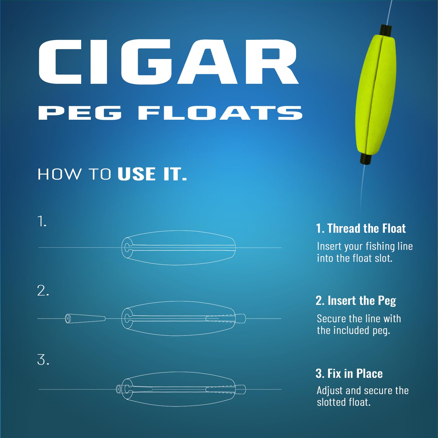 Narcissus slotted peg float 2.5 inch in green color