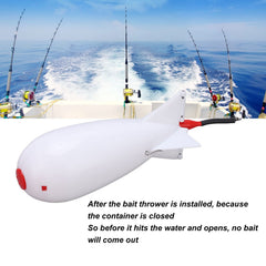 Naroote bait thrower airtight container keeps bait secure until release.