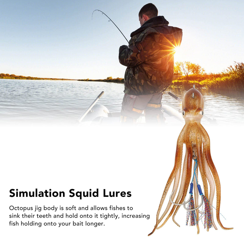 Naroote Octopus Jig lifelike eyes lure bigger fish with realism.