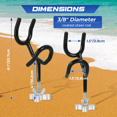 Sturdy steel construction with PVC-dipped cushioning for boat rod holders