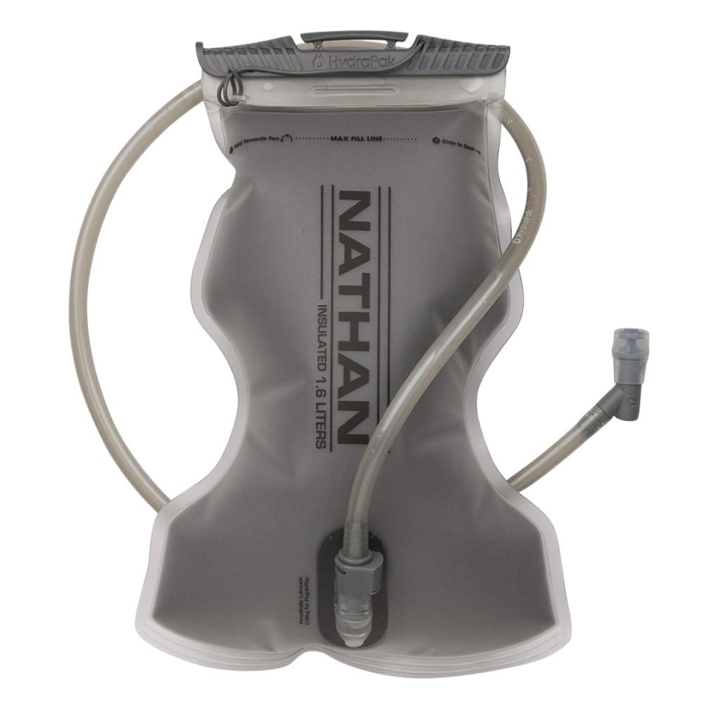 Nathan 1.6L bladder cap opening shows easy-fill and secure seal