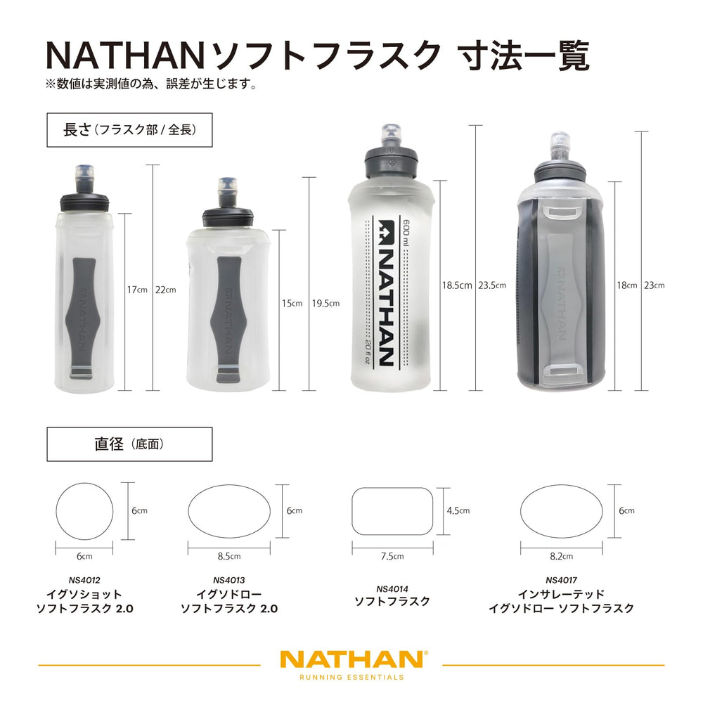 Nathan 18oz soft flask is easy to clean and lightweight for travel.