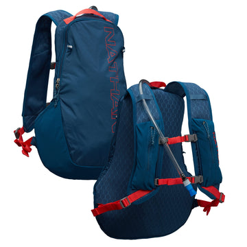Nathan Crossover Pack marine blue back panel improves airflow on long rides.