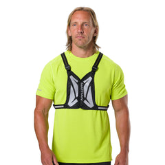 Nathan foldable lightweight vest folded for compact packing and easy carry