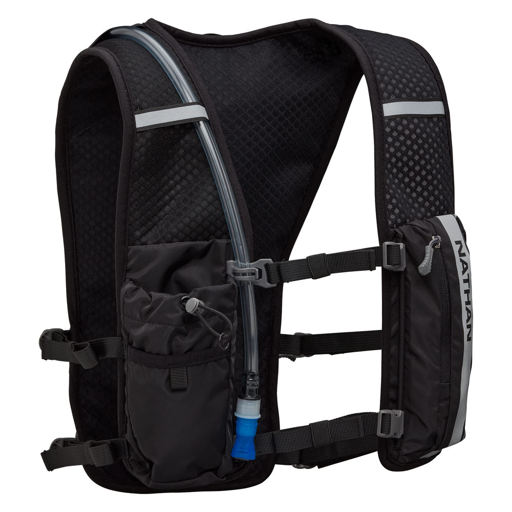 Nathan Hypernight 1.5L bladder supports on-the-go hydration.
