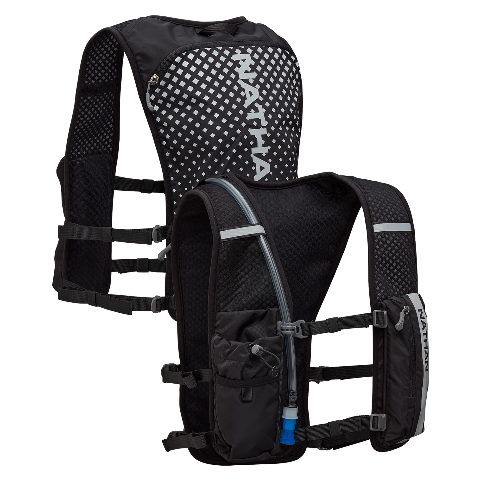 Nathan Hypernight front pockets for quick access on the trail.