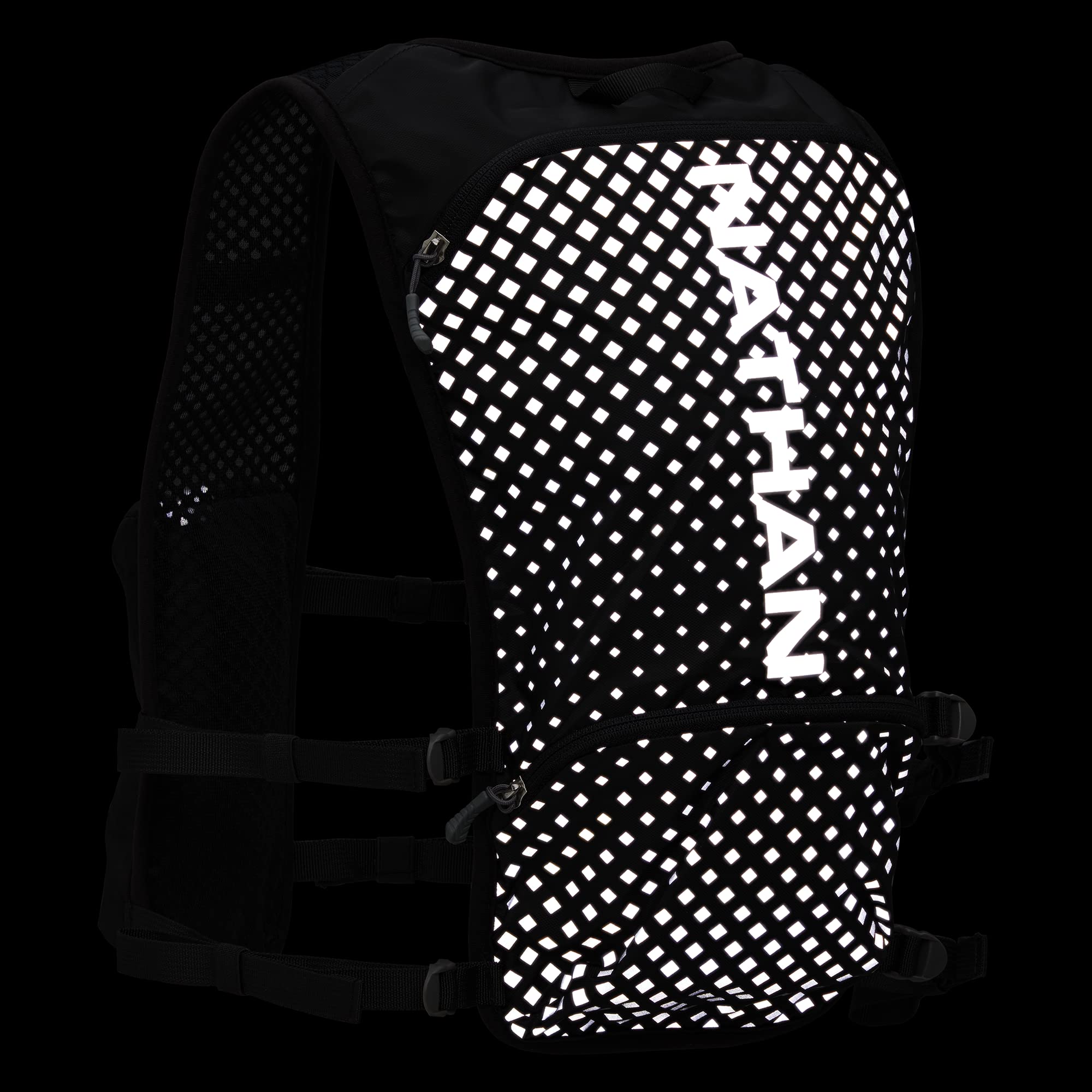 Nathan Hypernight moisture-wicking fabric delivers lightweight comfort.