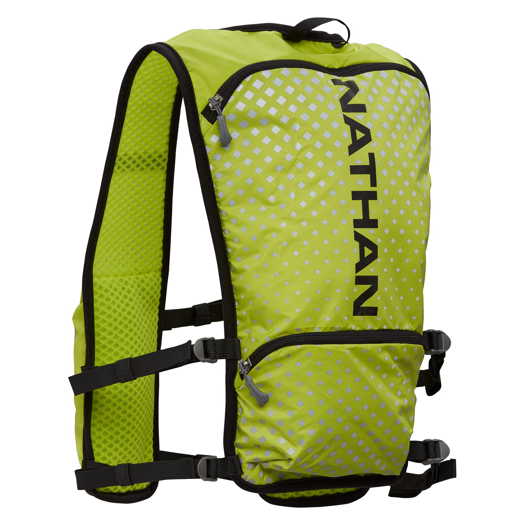 Nathan Hypernight QuickStart 4L pack features breathable, chafe-free straps for comfort.