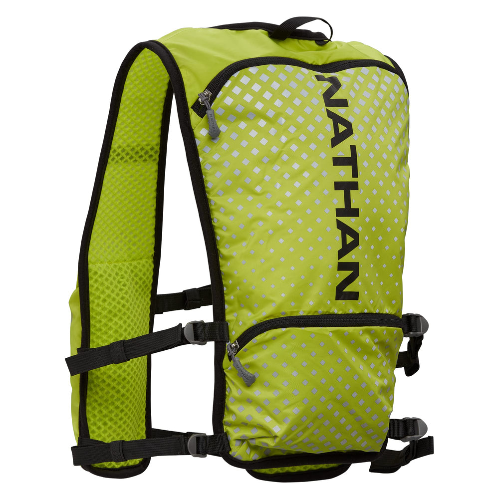 Nathan Hypernight QuickStart 4L pack features breathable, chafe-free straps for comfort.