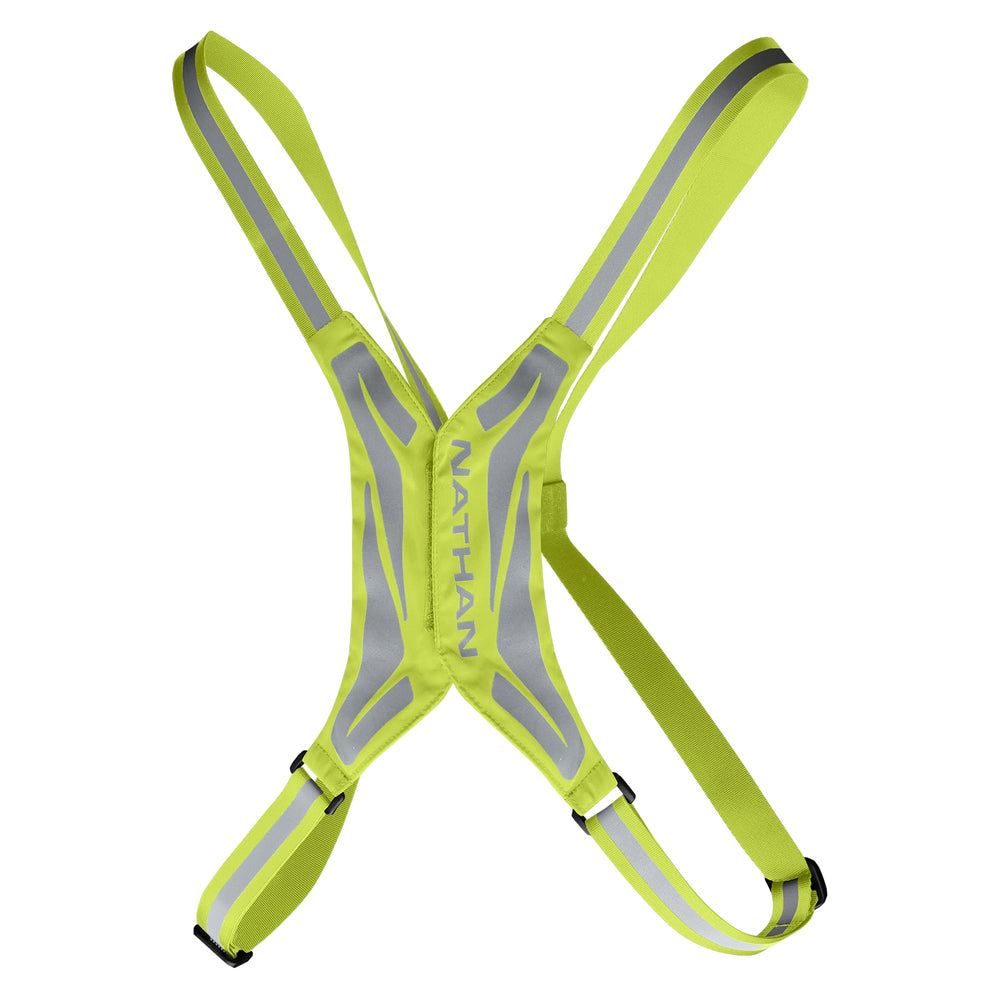 Nathan Hypernight Reflective Vest Lite front view for high-visibility dawn runs.