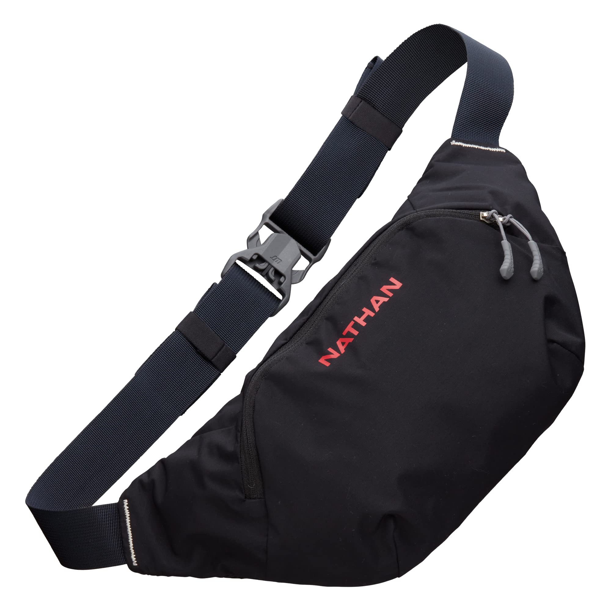 Nathan Limitless 2L front pocket holding a large smartphone during workout