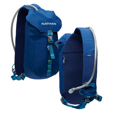 Nathan Limitless 6L front view with breathable straps and phone pocket.