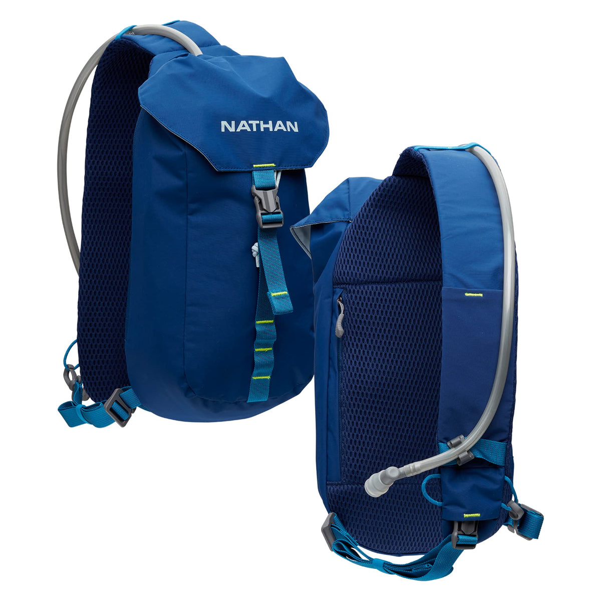 Nathan Limitless 6L front view with breathable straps and phone pocket.