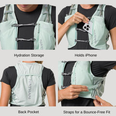 Nathan Pinnacle Breeze back view shows secure fit and breathable mesh