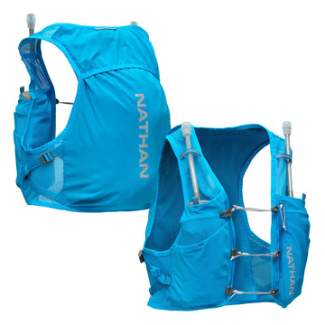 Nathan Pinnacle Breeze bottle pour shows dual 14oz flasks for on-the-go hydration.