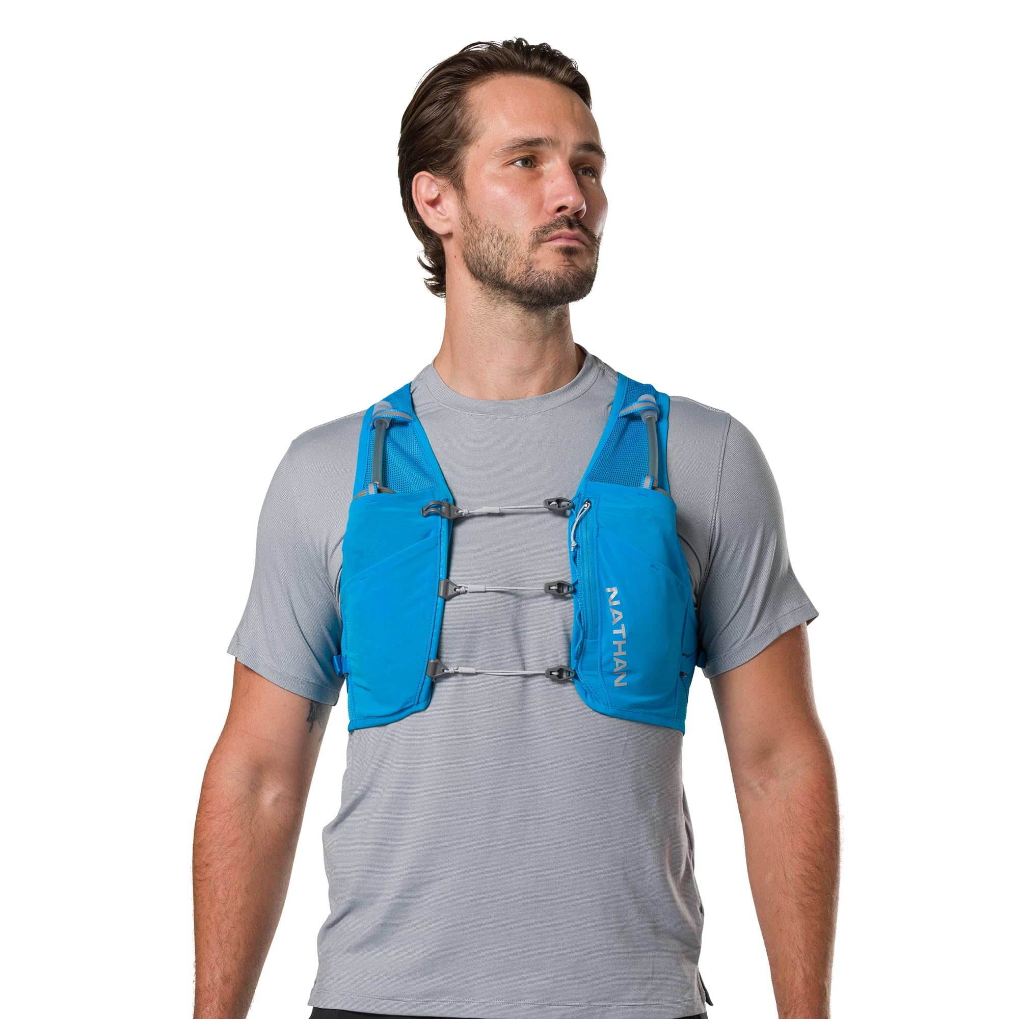 Nathan Pinnacle Breeze flasks image shows two 14oz Hydrapak bottles for on-the-go hydration