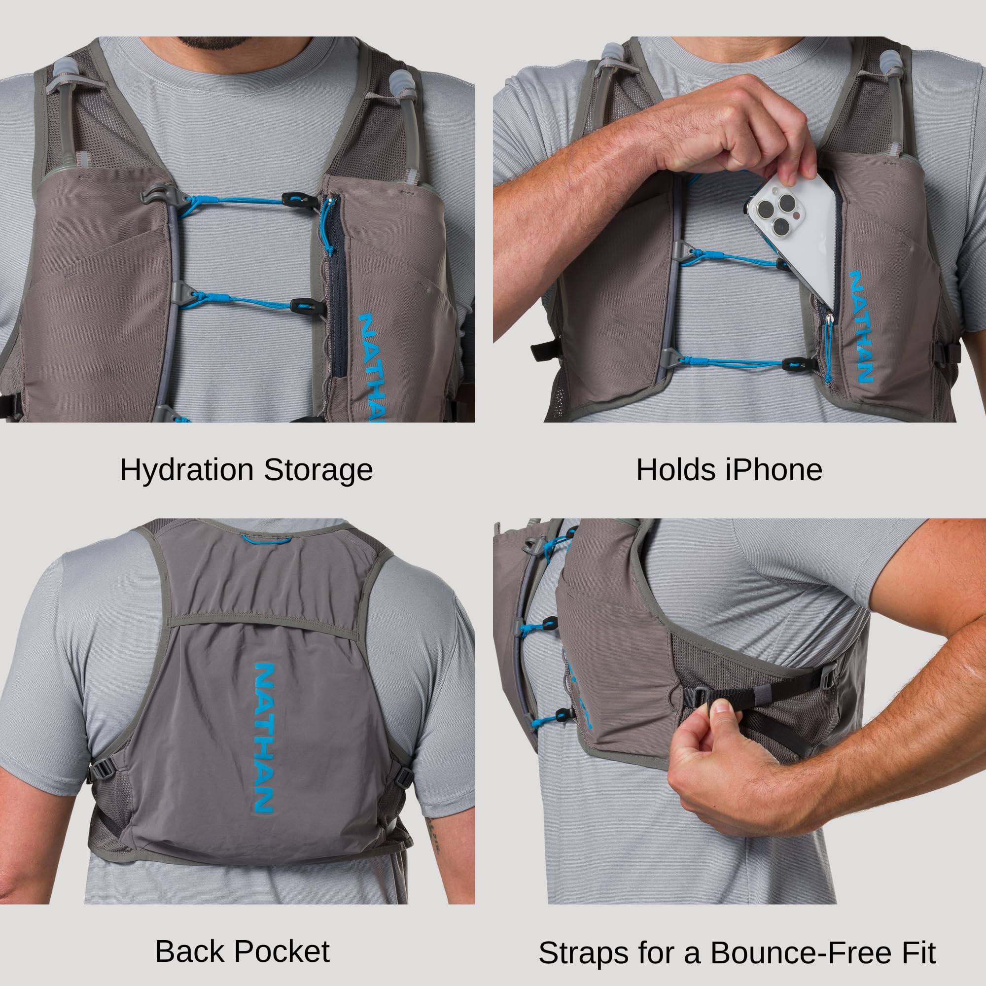 Breathable mesh on the Nathan Pinnacle Breeze vest for cool comfort