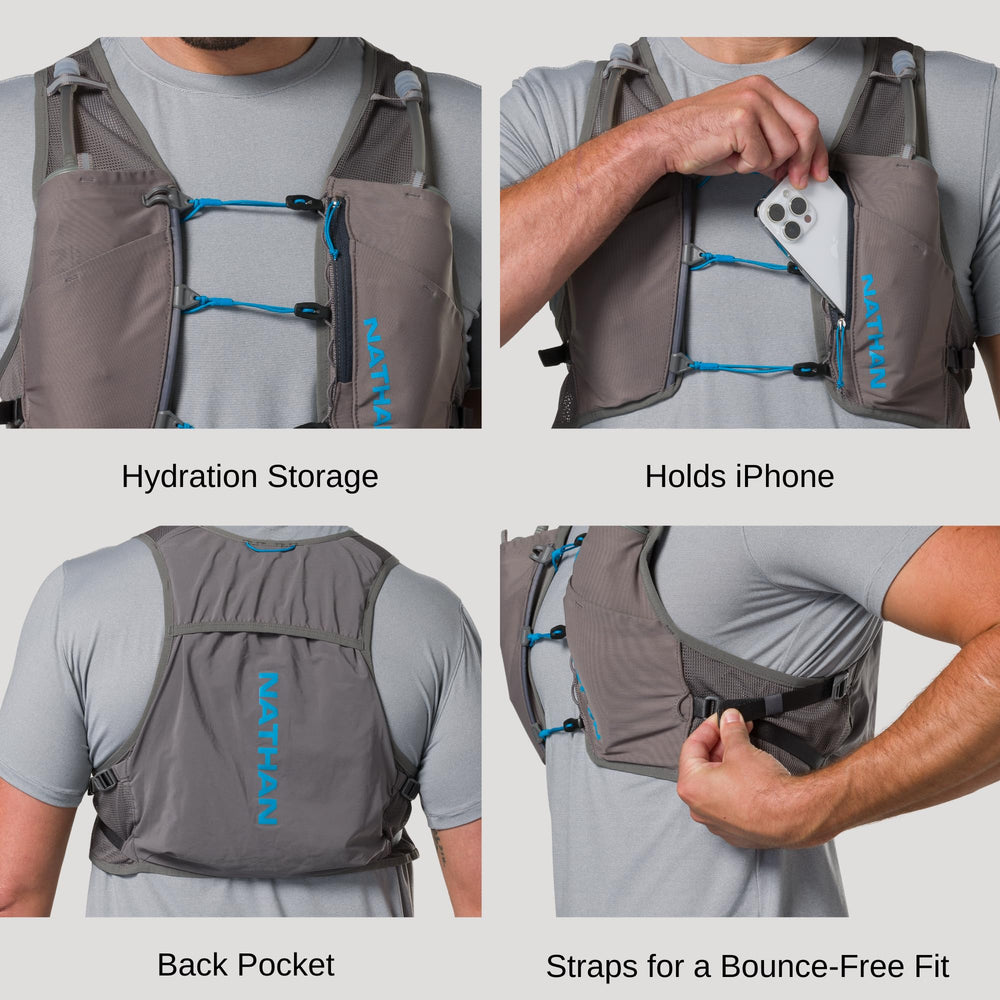 Breathable mesh on the Nathan Pinnacle Breeze vest for cool comfort