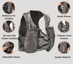 Nathan Pinnacle Breeze vest Quick-Fit system for secure, micro-adjusted fit.