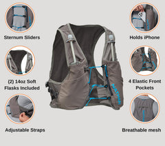 Reflective details on the Nathan Pinnacle Breeze vest enhance visibility