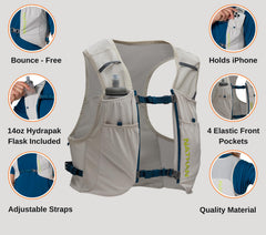 Nathan Pinnacle Featherlite shoulders with power mesh for breathability during activity