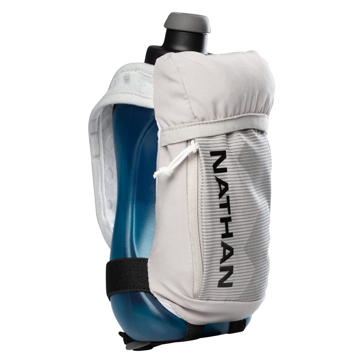 Nathan Quick Squeeze bottle in Vapor Grey for easy on the go hydration