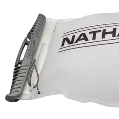 Nathan Replacement Bladder 1.8L in-use on a hydration vest during the trail.
