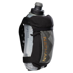 Nathan Running Handheld Quick Squeeze 12oz bottle offers grip-free hydration for runners.