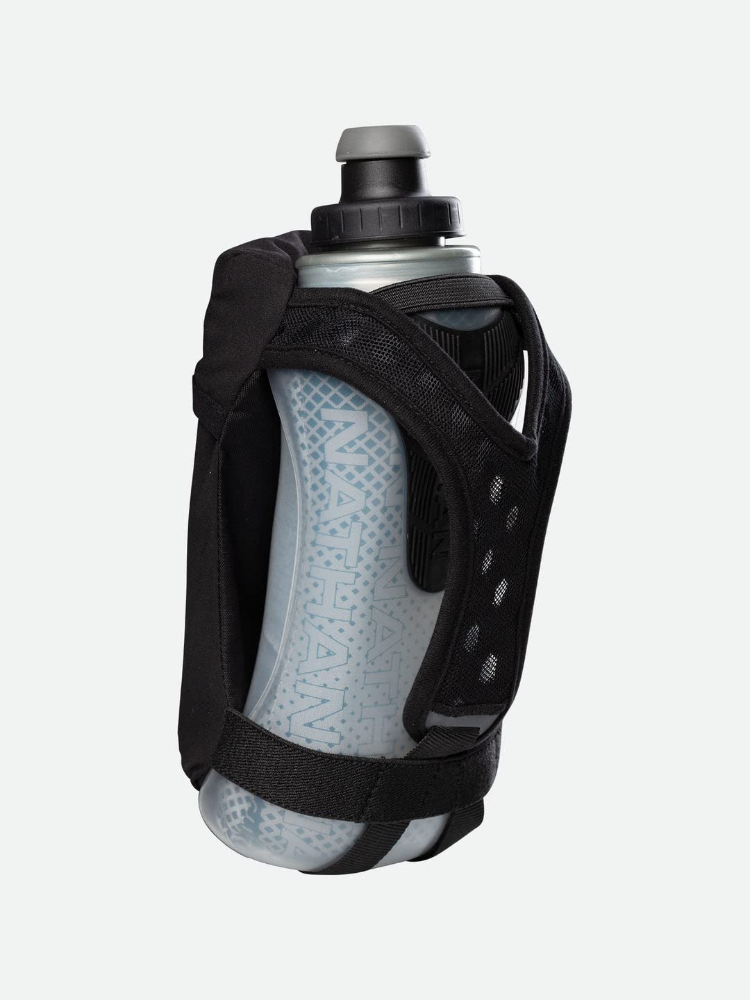 Nathan Running Handheld adjustable strap demonstrates secure hands-free grip during runs.