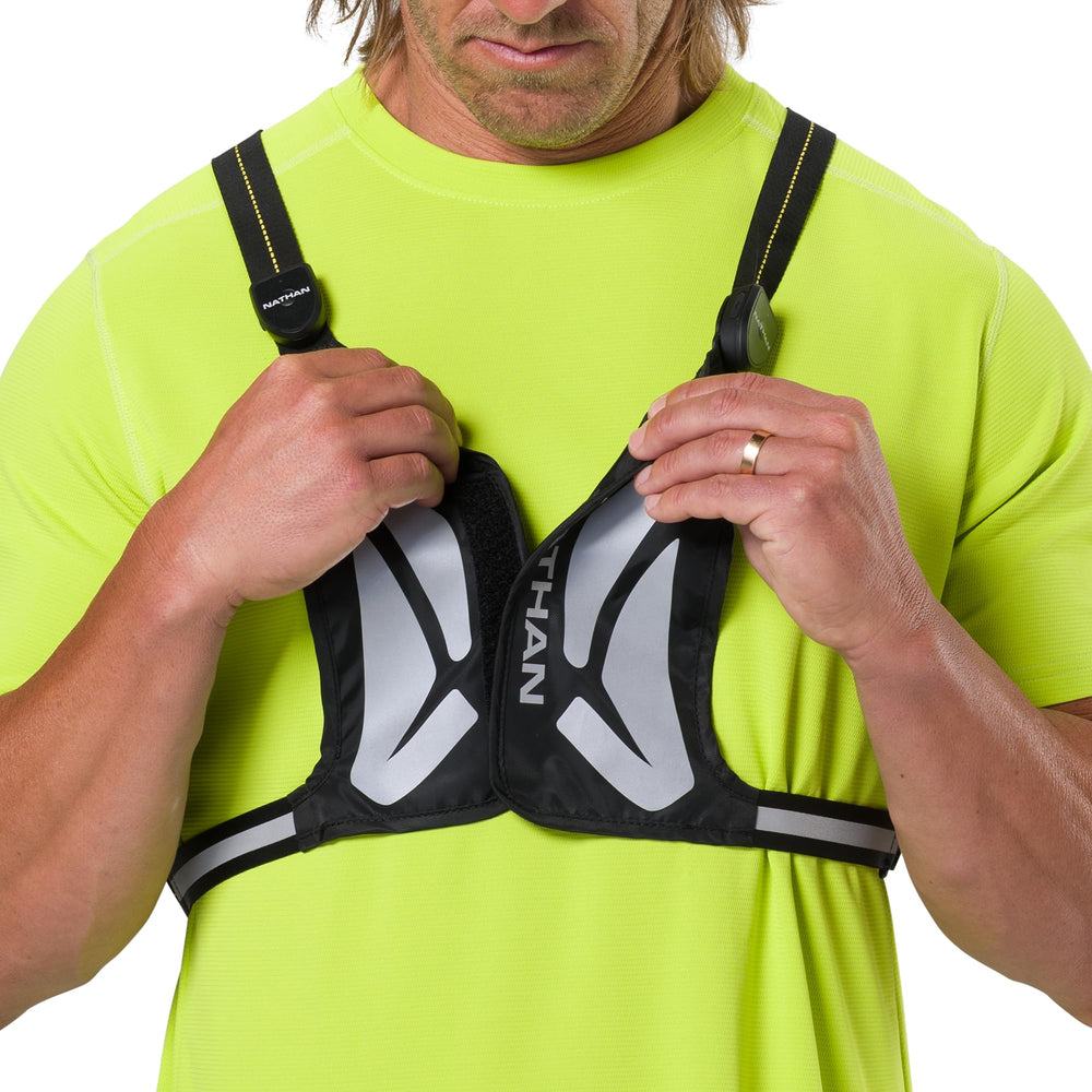 Nathan vest with USB-C charging and included cord ready for charging