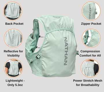 Nathan Women’s Hydration Vest Pinnacle Breeze flasks pockets for easy hydration access
