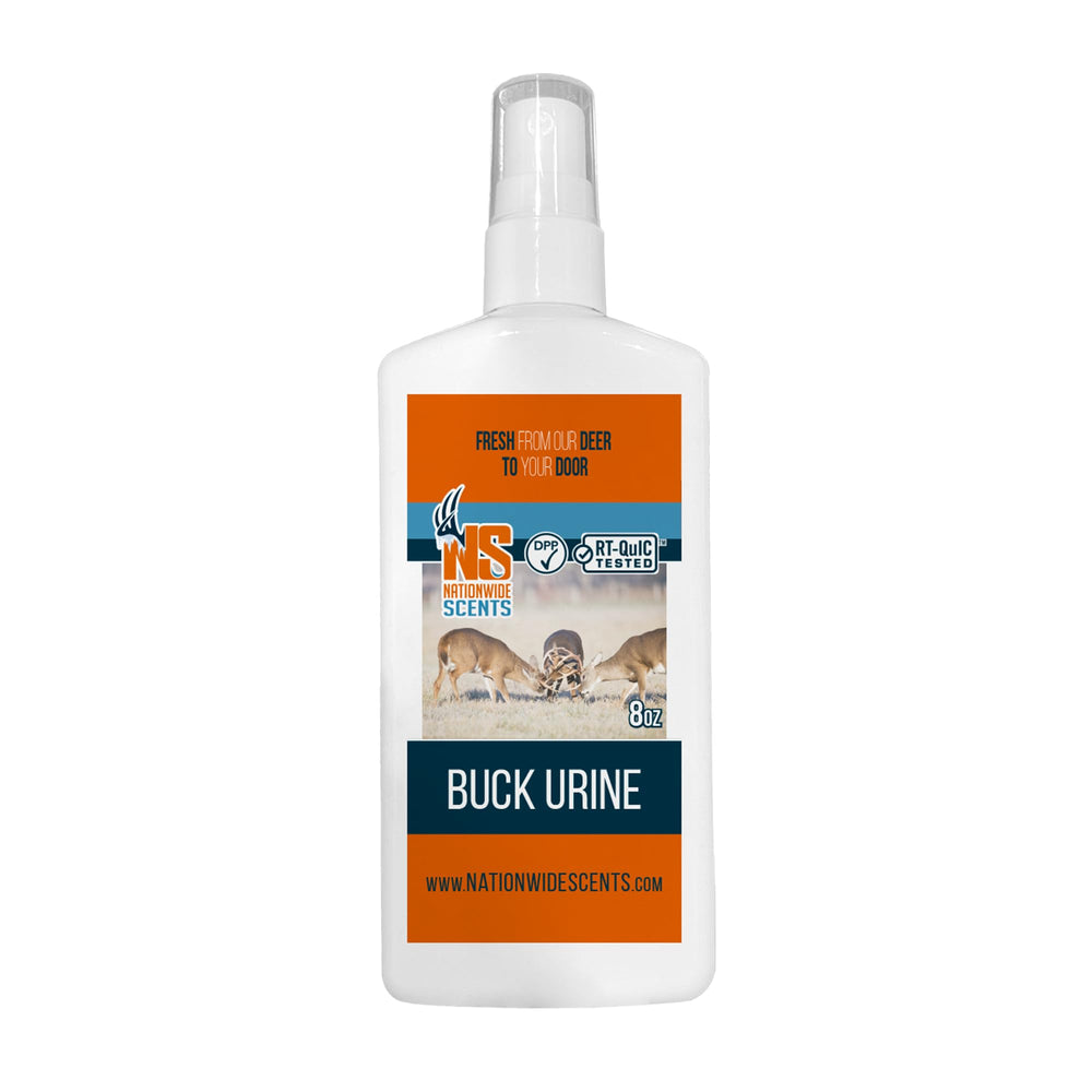 Nationwide Scents Buck Urine packaging shown for on-the-go scent deployment.
