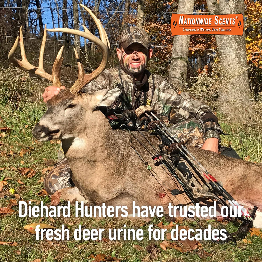 Nationwide Scents Buck Urine used in scent drags to lure mature and young bucks