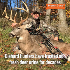 Nationwide Scents Buck Urine used in scent drags to lure mature and young bucks