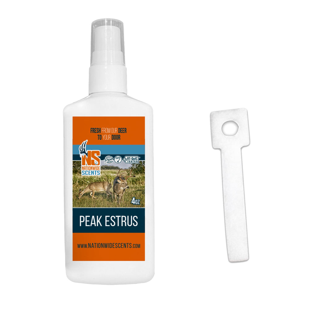Nationwide Scents Peak Doe Estrus Spray Bottle for fast buck attraction.
