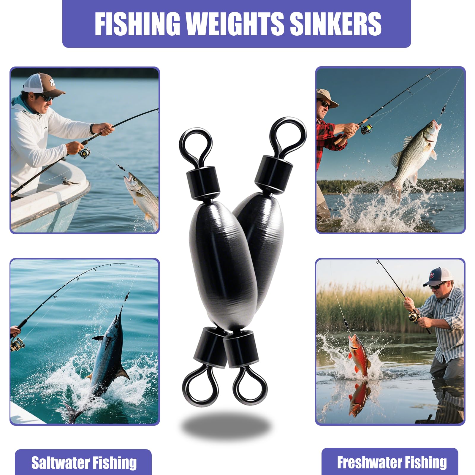 Lead-free eco-friendly fishing weights in tackle kit