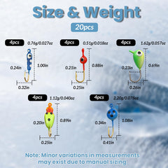 Natufish Glow Ice Fishing Jigs kit image 3