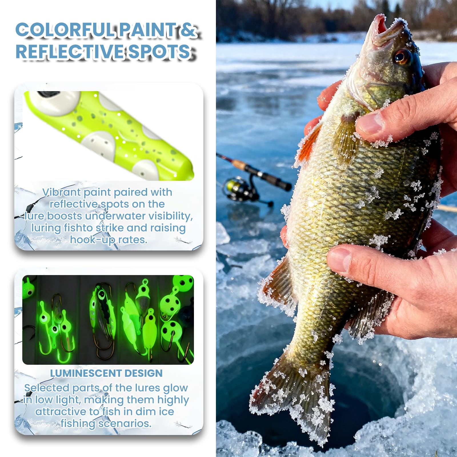 Natufish Glow Ice Fishing Jigs kit image 5