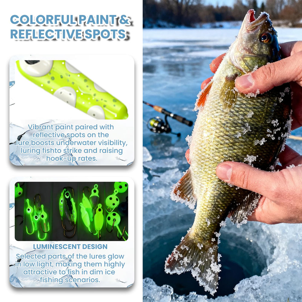 Natufish Glow Ice Fishing Jigs kit image 5